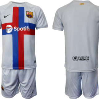 2022-23 Men's Barcelona White Away Blank Jersey