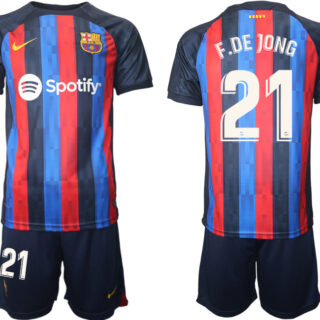 2022-23 Men's Barcelona home #21 Frenkie De Jong Jersey