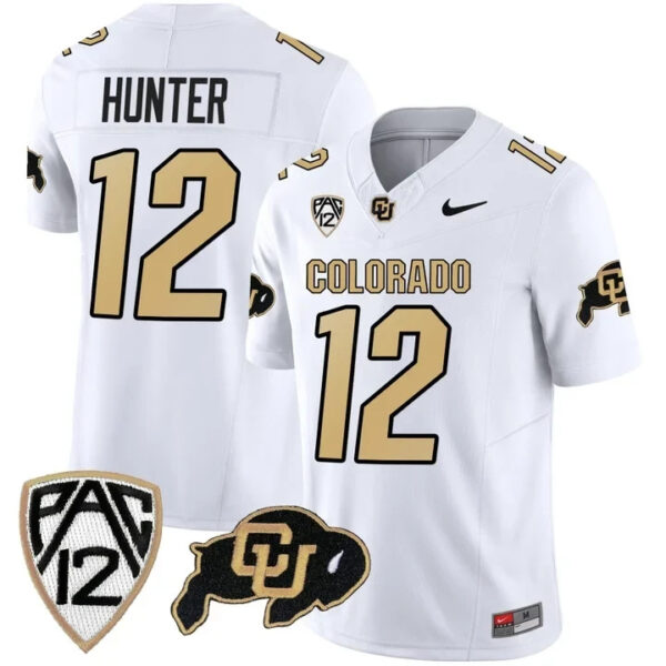 2023 Colorada Buffaloes #12 TRAVIS HUNTER White Vapor Limited Jerseys