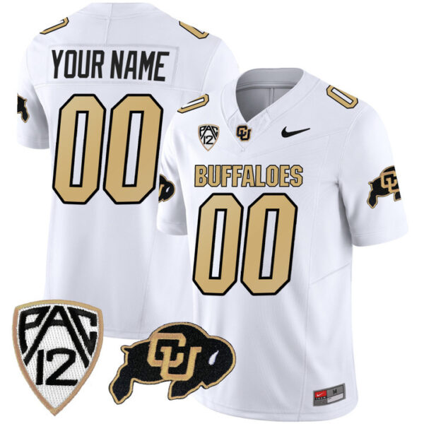 2023 Custom Men Colorada Buffaloes White Vapor Limited Jerseys