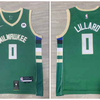 Bucks 0 Damian Lillard Green Nike Swingman Jersey