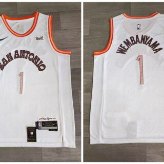 Spurs 1 Victor Wembanyama White Nike 2023-24 City Edition Swingman Jersey