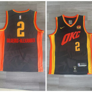 Thunder 2 Shai Gilgeous Alexander Black Nike 2023-24 City Edition Swingman Jersey