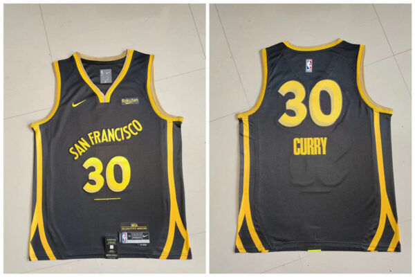 Warriors 30 Stephen Curry Black Nike 2023-24 City Edition Swingman Jersey