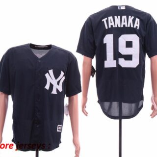 Yankees 19 Masahiro Tanaka Navy Cool Base Jersey