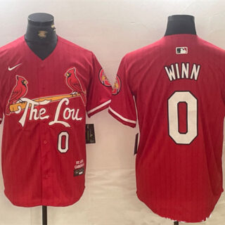 Men's St. Louis Cardinals #0 Masyn Winn Red 2024 City Connect Limited Stitched Baseball Jersey