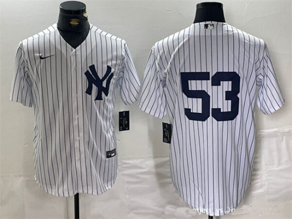 Men's New York Yankees #53 Bobby Abreu White Cool Base Stitched Baseball Jersey
