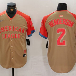 Men's American League #2 Gunnar Henderson Cream 2024 All-Star Elite Stitched Baseball Jerseys