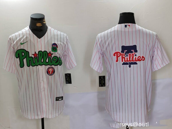 Men's Philadelphia Phillies Big Logo White Stitched Jerseys
