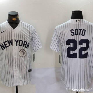 Men's New York Yankees #22 Juan Soto White Cool Base Stitched Baseball Jersey