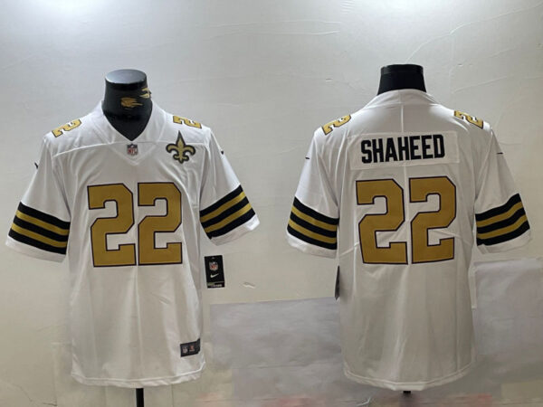 Men's New Orleans Saints #22 Rashid Shaheed White Vapor Limited Stitched Football Jerseys