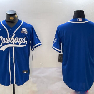 Men's Dallas Cowboys Blank Royal With Patch Cool Base Stitched Baseball Jerseys