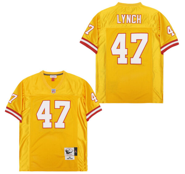 Mitchell And Ness Buccaneers #47 Gold Throwback Stitched NFL Jersey