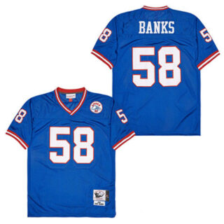 Mitchell And Ness Bills #58 White Throwback Stitched NFL Jersey