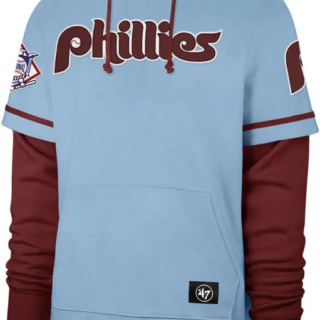 47 PHILADELPHIA PHILLIES MEN'S LIGHT BLUE TRIFECTA SHORTSTOP FASHION HOOD