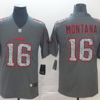 49ers 16 Joe Montana Gray Camo Vapor Untouchable Limited Jersey