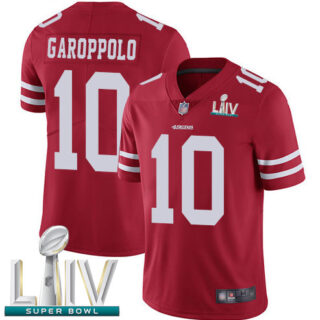 49ers #10 Jimmy Garoppolo Red Team Color Super Bowl LIV Bound Youth Stitched Football Vapor Untouchable Limited Jersey