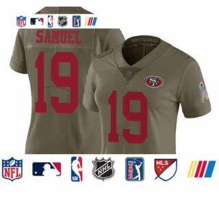 49ers #19 Deebo Samuel Olive Women's Stitched Football Limited 2017 Salute to Service Jersey