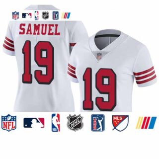 49ers #19 Deebo Samuel White Rush Women's Stitched Football Vapor Untouchable Limited Jersey