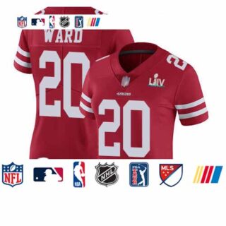49ers #20 Jimmie Ward Red Team Color Super Bowl LIV Bound Women's Stitched Football Vapor Untouchable Limited Jersey