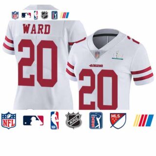 49ers #20 Jimmie Ward White Super Bowl LIV Bound Women's Stitched Football Vapor Untouchable Limited Jersey