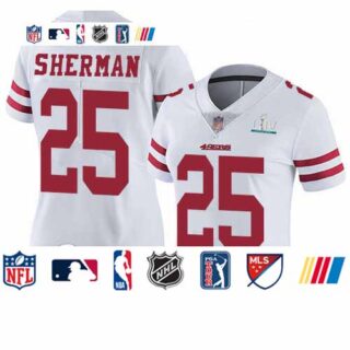 49ers #25 Richard Sherman White Super Bowl LIV Bound Women's Stitched Football Vapor Untouchable Limited Jersey