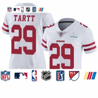 49ers #29 Jaquiski Tartt White Super Bowl LIV Bound Women's Stitched Football Vapor Untouchable Limited Jersey