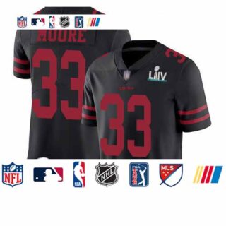 49ers #33 Tarvarius Moore Black Alternate Super Bowl LIV Bound Men's Stitched Football Vapor Untouchable Limited Jersey
