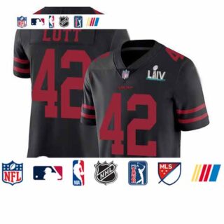 49ers #42 Ronnie Lott Black Alternate Super Bowl LIV Bound Men's Stitched Football Vapor Untouchable Limited Jersey