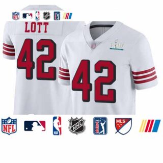 49ers #42 Ronnie Lott White Rush Super Bowl LIV Bound Youth Stitched Football Vapor Untouchable Limited Jersey