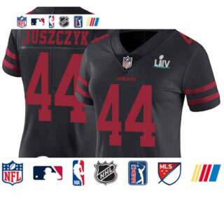 49ers #44 Kyle Juszczyk Black Alternate Super Bowl LIV Bound Women's Stitched Football Vapor Untouchable Limited Jersey