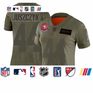 49ers #44 Kyle Juszczyk Camo Women's Stitched Football Limited 2019 Salute to Service Jersey