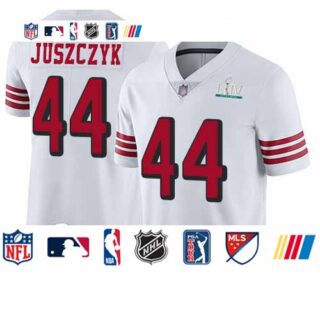 49ers #44 Kyle Juszczyk White Rush Super Bowl LIV Bound Men's Stitched Football Vapor Untouchable Limited Jersey