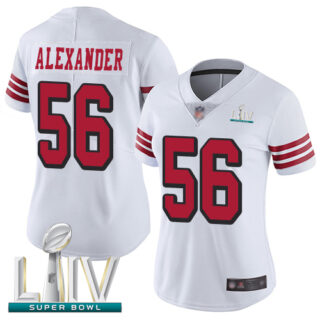 49ers #56 Kwon Alexander White Rush Super Bowl LIV Bound Women's Stitched Football Vapor Untouchable Limited Jersey