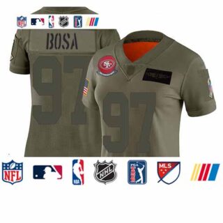 49ers #97 Nick Bosa Camo Women's Stitched Football Limited 2019 Salute to Service Jersey