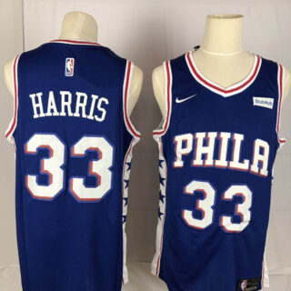 76ers 33 Tobias Harris Blue Nike Throwback Swingman Jersey