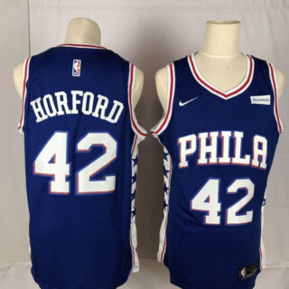 76ers 42 Al Horford Blue Nike Throwback Swingman Jersey