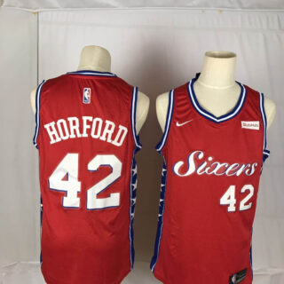 76ers 42 Al Horford Red Nike Throwback Swingman Jersey