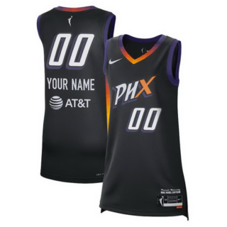Unisex Phoenix Mercury Nike Black 2024 Rebel Edition Custom Jersey