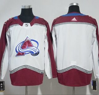 Adidas Avalanche Blank White Road Authentic Stitched NHL Jersey