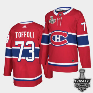 Adidas Canadiens #73 Tyler Toffoli Red Home Authentic Youth 2021 NHL Stanley Cup Final Patch Jersey