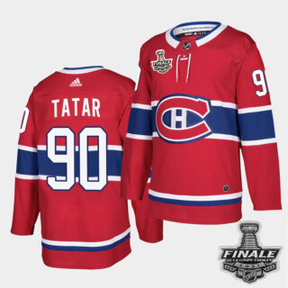 Adidas Canadiens #90 Tomas Tatar Red Home Authentic 2021 NHL Stanley Cup Final Patch Jersey