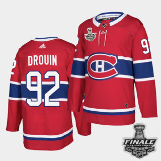 Adidas Canadiens #92 Jonathan Drouin Red Home Authentic 2021 NHL Stanley Cup Final Patch Jersey