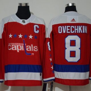 Adidas Capitals #8 Alex Ovechkin Red Alternate Authentic Stitched NHL Jersey