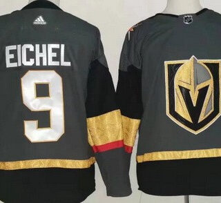 Adidas Vegas Golden Knights #9 Jack Eichel Grey Home Authentic Stitched NHL Jersey