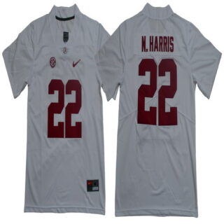 Alabama Crimson Tide 22 Najee Harris White College Football Jersey