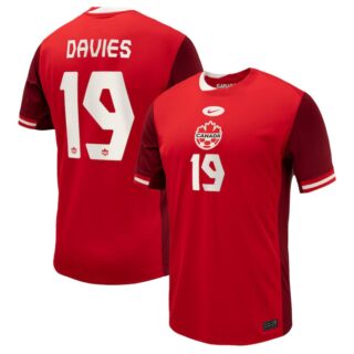 Men's Alphonso Davies #19 Red Canada Soccer 2024 Home Jersey