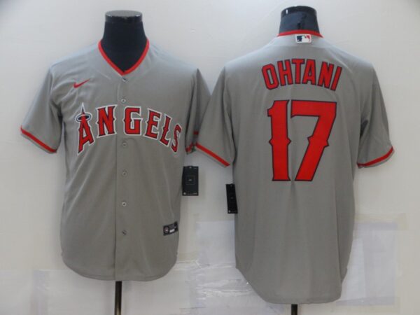 Angels 17 Shohei Ohtani Gray 2020 Nike Cool Base Jersey