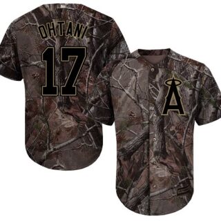 Angels #17 Shohei Ohtani Camo Realtree Collection Cool Base Stitched Youth Baseball Jersey