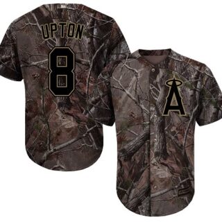 Angels #8 Justin Upton Camo Realtree Collection Cool Base Stitched Youth Baseball Jersey